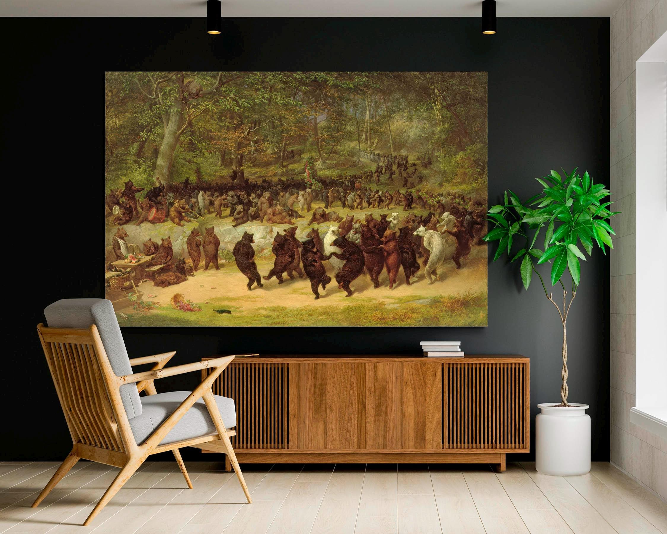 Dancing Bears（ウィリアム ホルブルック ベアード）熊 ポスター Dancing Bears by William Holbrook Beard Print Poster - Etsy