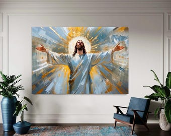 Jesus Canvas Print: Modern Christian Home Decor, Easter & Catholic Art