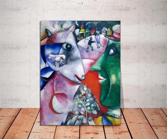 Marc Chagall 'I and the Village' Canvas Art Print - Ready to Hang