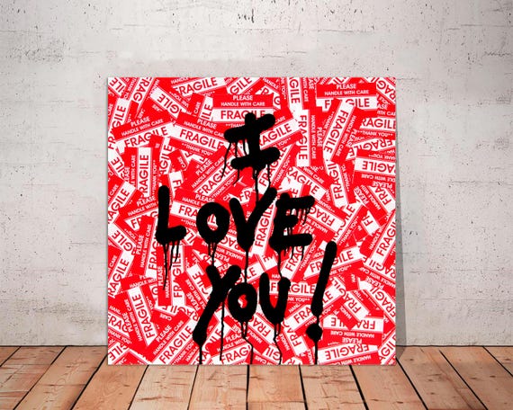 Mr. Brainwash 'I Love You' Pop Art Graffiti Canvas Print - Etsy