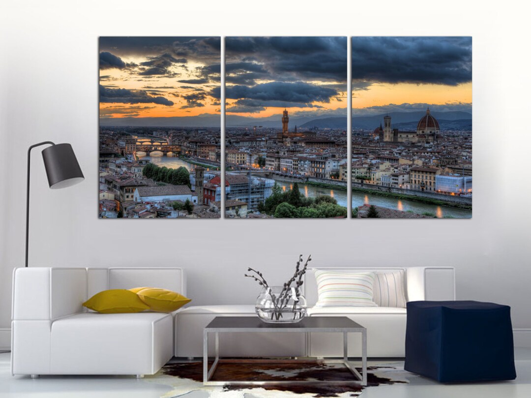 3 Panel Split Florence City Italy Canvas Picture Print. - Etsy