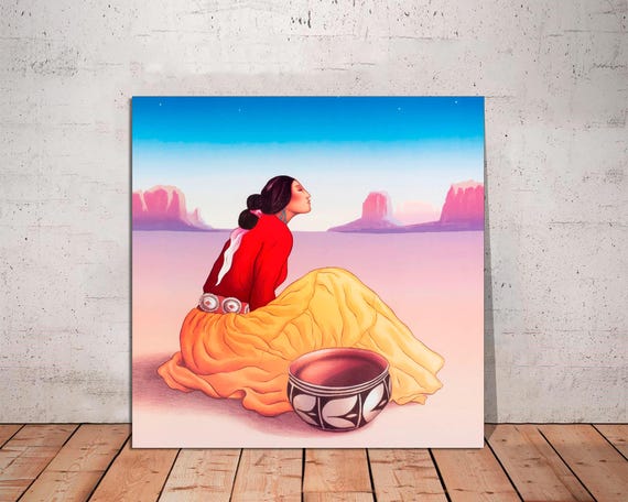RC Gorman "La Noche" Canvas Print: Native American Art, Ready to Hang