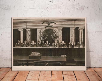 Supreme Court Justices 1911 Vintage Canvas Art Print