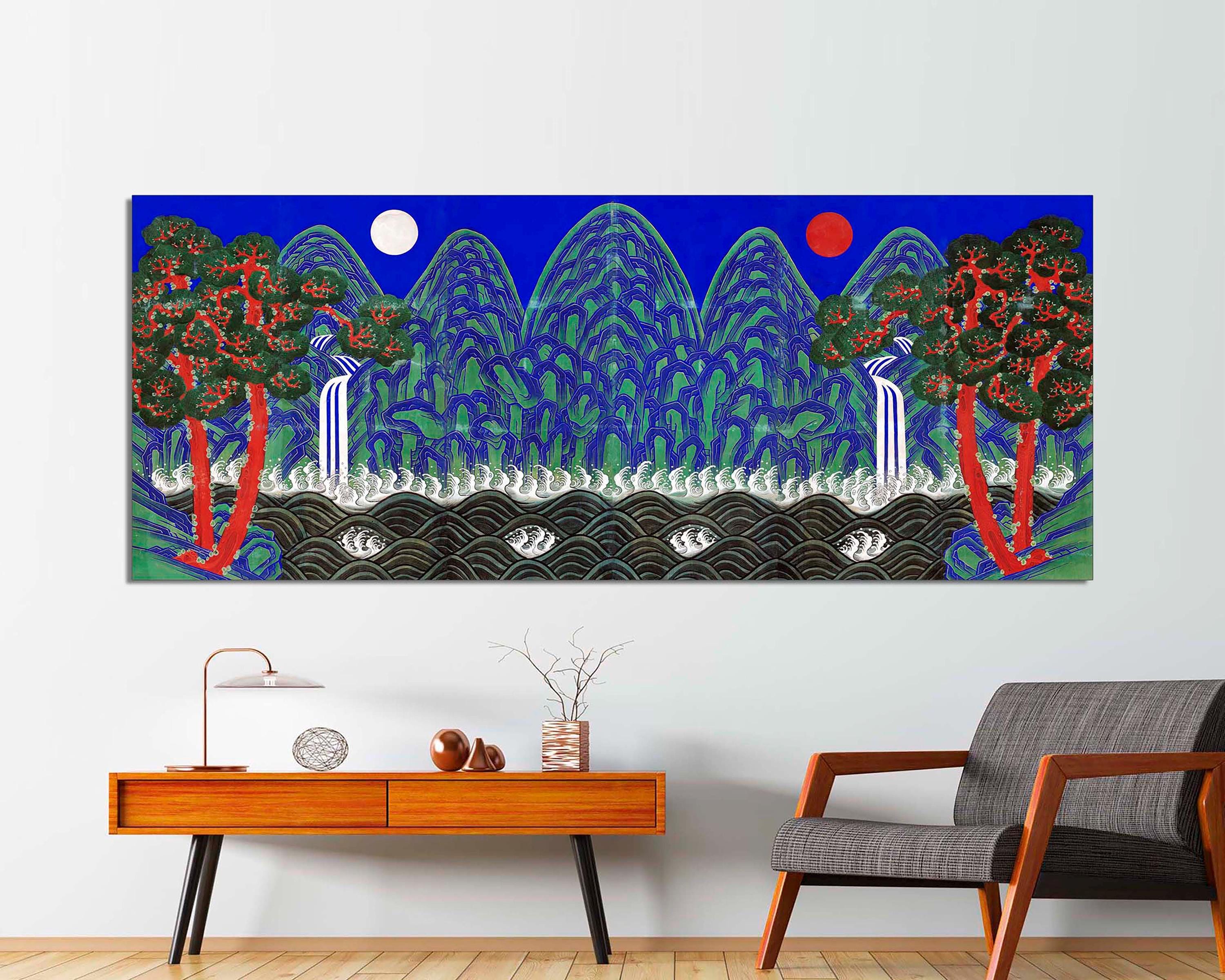 絵画 FOCUSPRIME 5 Sun and Moon Canvas Art: Five Peaks Korean Landscape Print - Etsy