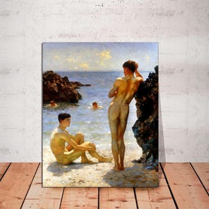 Henry Scott Tuke - Boys Bathing Giclée Canvas Print - Ready to Hang