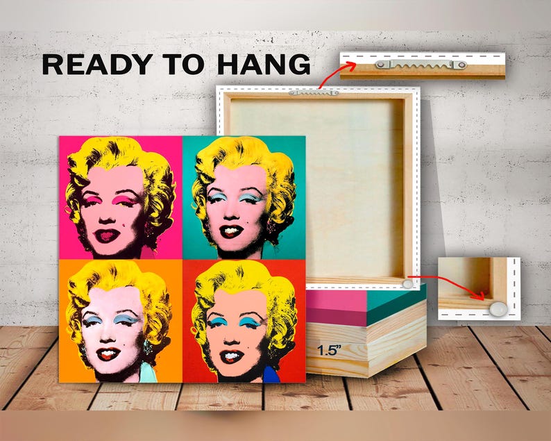 Marilyn Monroe Pop Art Canvas Print: Andy Warhol Style Giclée - Etsy