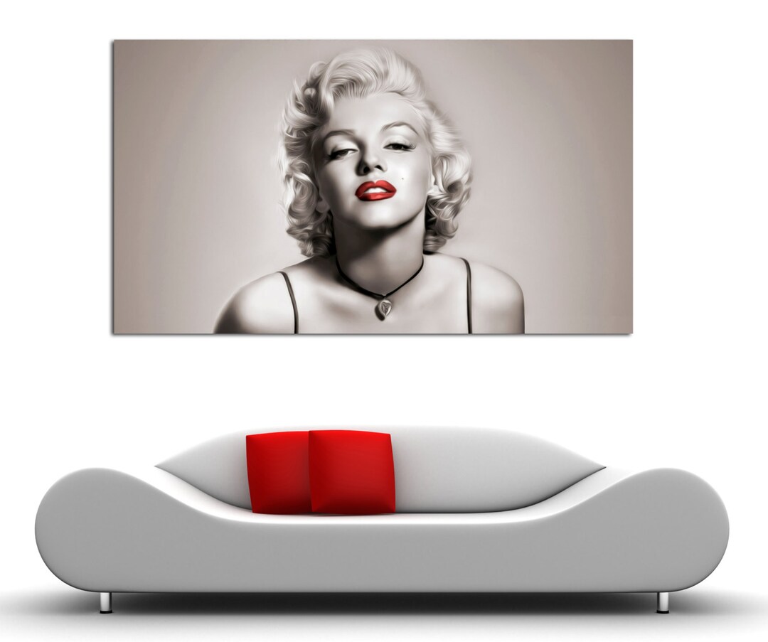 Marilyn Monroe Red Lipstick Canvas Print: Iconic Hollywood Art, Ready ...