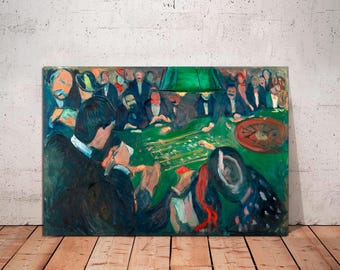 Edvard Munch 'Roulette Table' Canvas Print: Vintage Casino Art