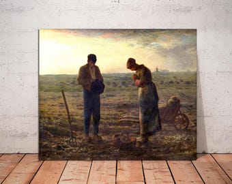 The Angelus by Millet: Religious Art Print on Canvas, Ready to Hang