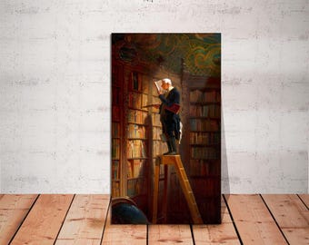 Carl Spitzweg's Bookworm: Gallery Wrapped Canvas Library Art