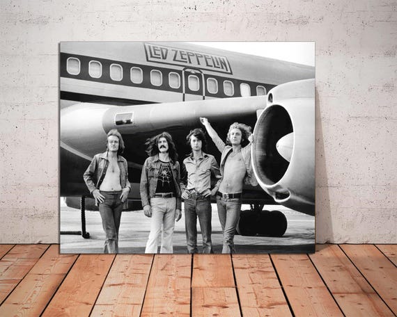 Led Zeppelin Airplane Canvas Print: Classic Rock Band, Ready to
