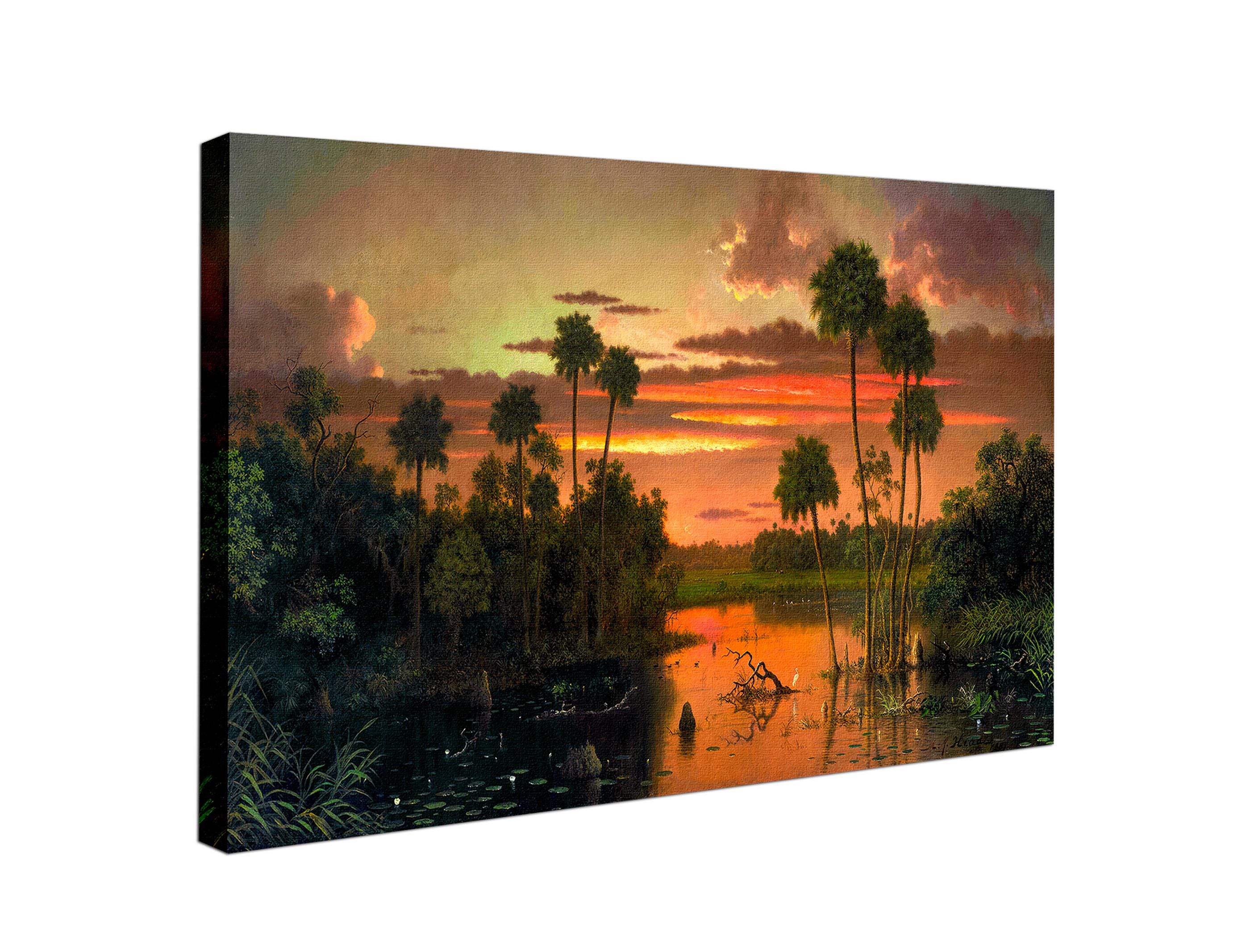Florida Sunset Canvas Print by Martin Johnson Heade: Vintage Palm