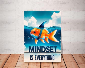 Mindset Is Everything Canvas Print: Goldfish Nursery Wall Art