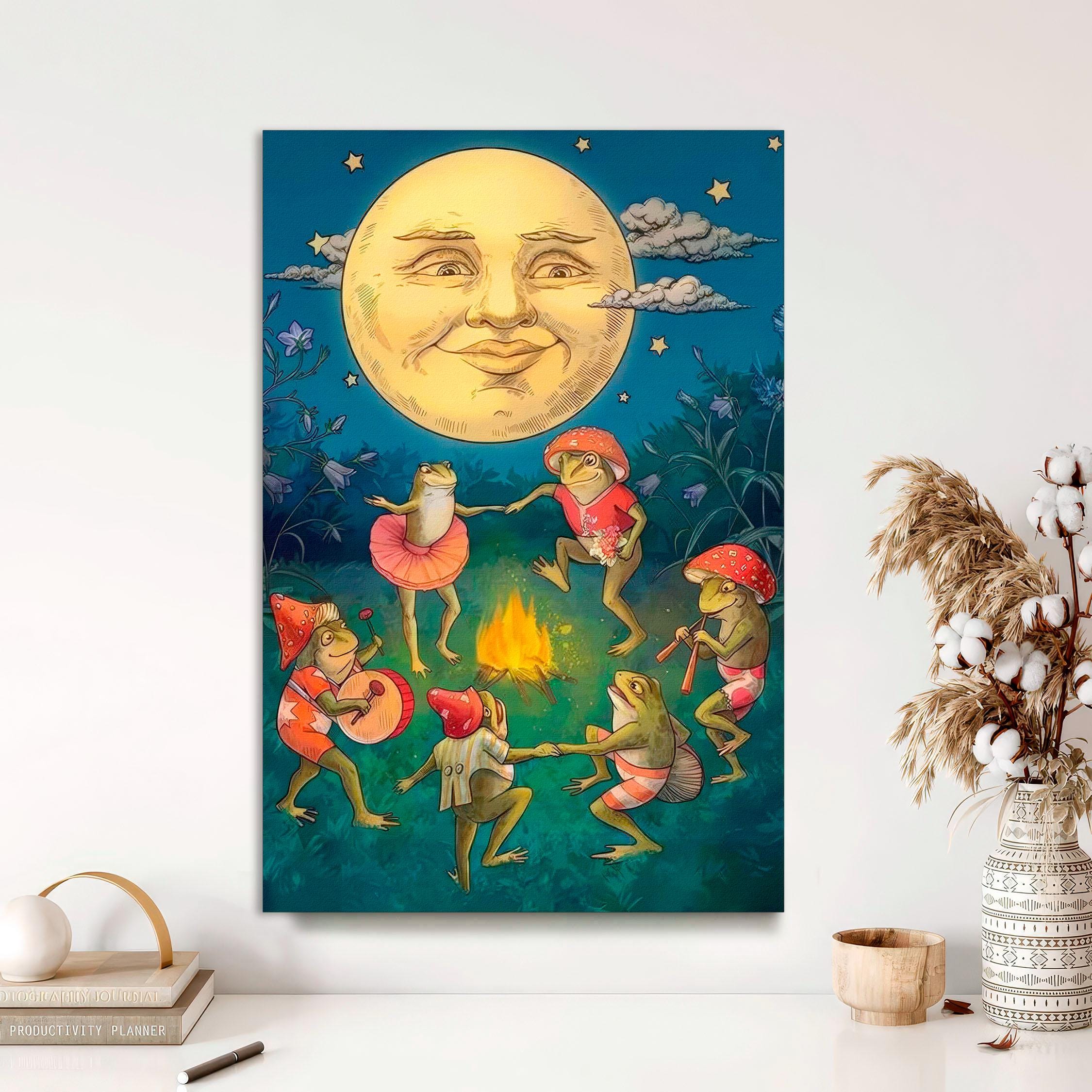 Dancing Frogs Canvas Print: Whimsical Nursery Art, Fairy Tale