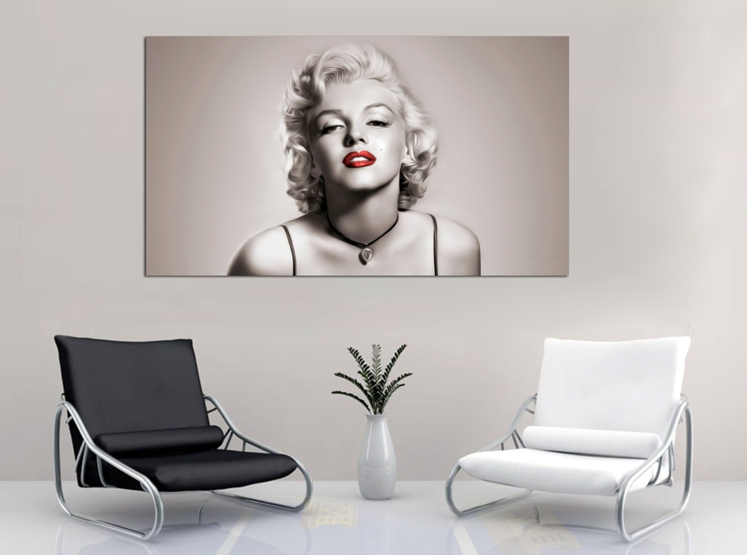 Marilyn Monroe Red Lipstick Canvas Print: Iconic Hollywood Art, Ready ...