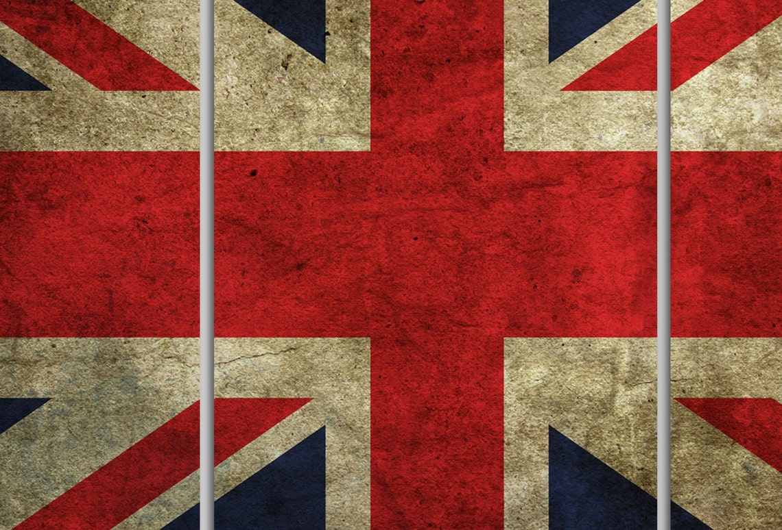 3 Panel Split United Kingdom Flag Canvas art Print World flag | Etsy