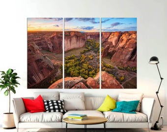 Grand Canyon Canvas Print: 3-Panel Split Wall Art, Ready to Hang