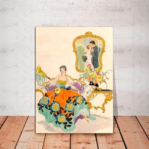 Alberto Vargas Art Print 1920’s Art Deco Illustration Cover Magazine Art Vintage Antique Pretty Glamorous Woman, CANVAS Print READY To HANG.