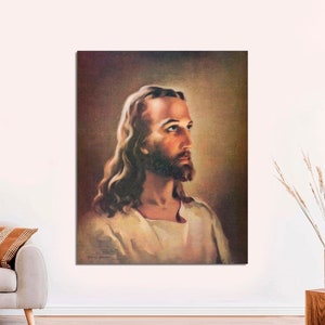Jesus Christ Picture Christian Catholic Religion Jesus Picture God Bible Religious Photo Print, Jesus Face Art Catholic CANVAS Ready to Hang