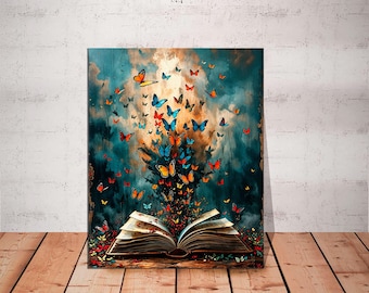 Dark Academia Book Canvas Print: Book Lover Librarian Decor