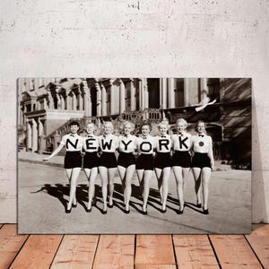 New York Chorus Line, Black and White New York Art, Vintage Print, New York Dancers, Vintage New York Art, Gift for Her CANVAS Ready to Hang