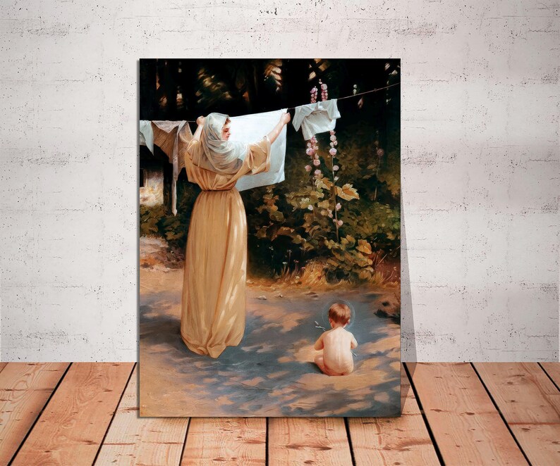 Mary and Jesus Canvas Art: Polish Madonna Religious Painting image 8