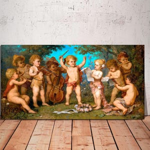Franz Lefler, Concierto de primavera, Arte sobre lienzo del siglo XIX, Músicos infantiles, Directores de arte, Arte musical, Arte mural de conciertos, LIENZO listo para colgar