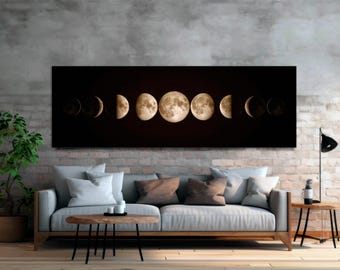 Moon Phases Canvas Art: Lunar Eclipse Giclée Print