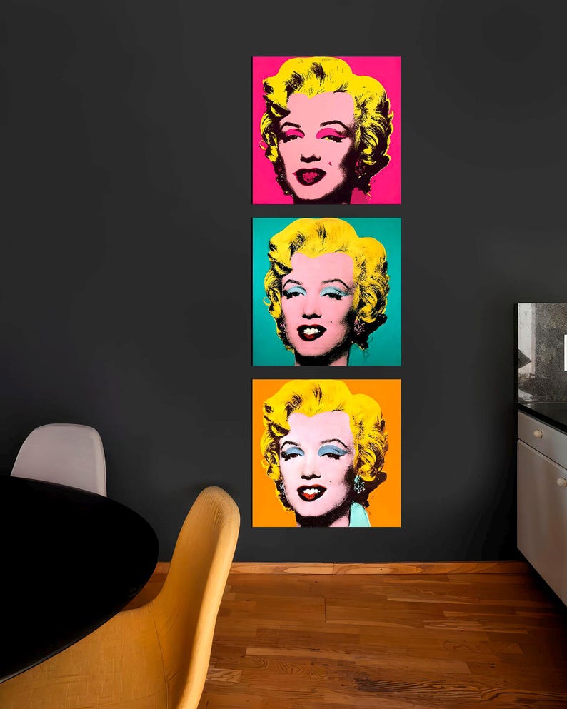 Marilyn Monroe Pop Art Canvas Print Set: Andy Warhol Style, Ready to ...
