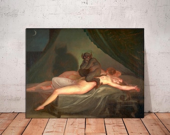 The Nightmare Canvas Print, Nicolai Abildgaard, Neoclassical Horror Wall Art