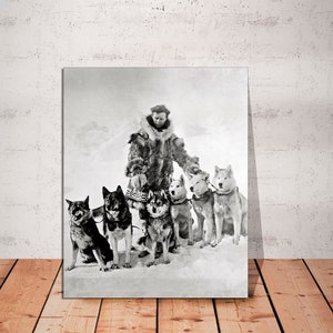 Balto Siberian Husky Dogs, Togo Leonhard Seppala With Dogs, Canvas Wall Art, Iconic Posters,Photos Alaska Decor, CANVAS Print Ready to Hang.