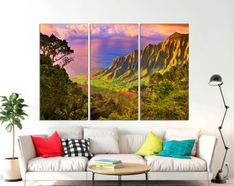 Kauai Hawaii Canvas Print Set: Tropical Island Wall Art, Ready to Hang