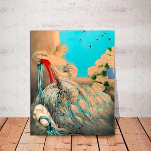 Canvas Deco, Louis Icart, Symphony in Blue by Louis Icart, French Vintage Blue Canvas Art Modern Art, Fashion Art CANVAS Print Ready to Hang