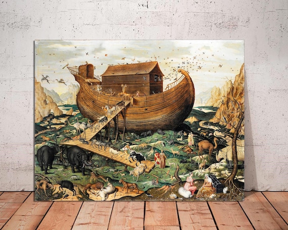 Noah's Ark Canvas Print: Vintage Christian Nursery Decor - Etsy
