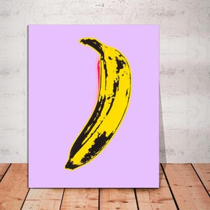 Andy Warhol Canvas Print, Banana Pop Art, Minimalist Pop Art, Modern Wall Art, Andy Warhol Modern, Andy Warhol Banana, CANVAS Ready to Hang.