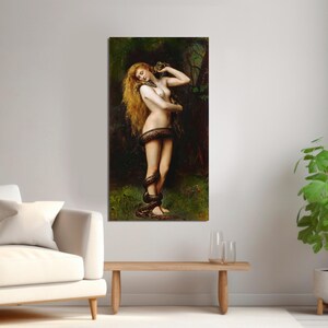 Lilith by John Collier Canvas Print: Pre-Raphaelite Mythology Art image 6