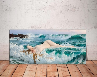 Birth of Venus Canvas Art Print: Adolph Hirémy-Hirschl, Classic Painting Ready to Hang