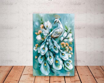 Vintage Peacock Canvas Print: Framed Exotic Bird Wall Art