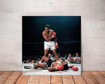 Muhammad Ali vs Sonny Liston Canvas Print: Boxing History, Sports Art