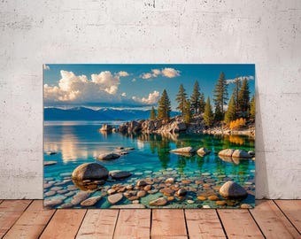 Lake Tahoe Canvas Print: Panoramic Sierra Nevada Landscape Art