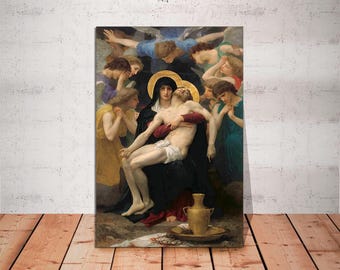 William Bouguereau Pieta Canvas Print: Vintage Catholic Art, Ready to Hang