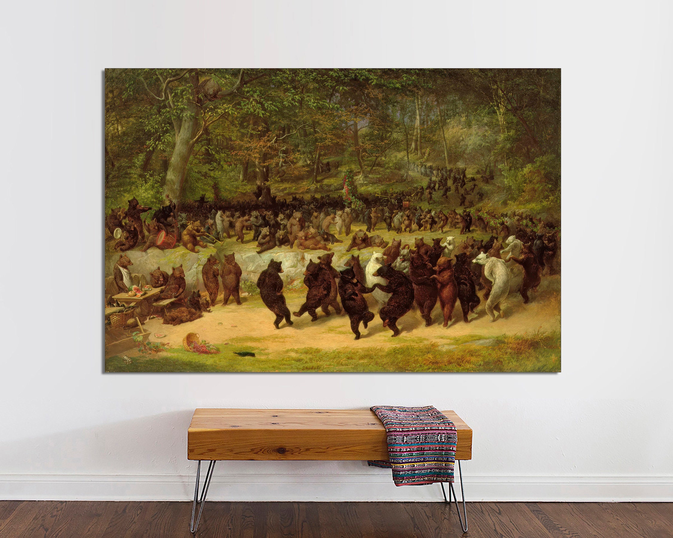 Dancing Bears Canvas Wall Art by William Holbrook Beard