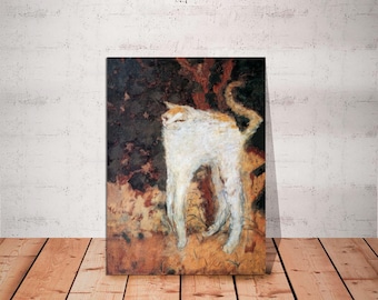 Pierre Bonnard White Cat Canvas Print: Surreal Victorian Art, Ready to Hang