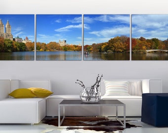 Central Park Canvas Print: 4-Panel NYC Skyline Panoramic Wall Art
