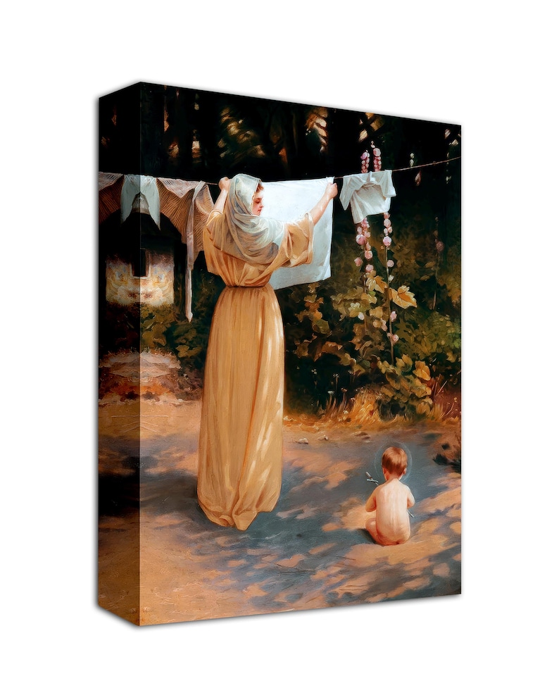 Mary and Jesus Canvas Art: Polish Madonna Religious Painting image 2