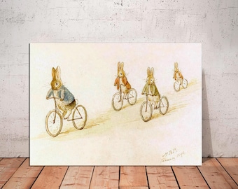 Peter Rabbit Canvas Art Print, Vintage Nursery Decor