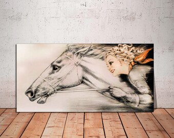 Louis Icart Thoroughbreds Canvas Print: French Vintage Horse Art