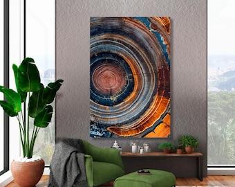 Colorful Tree Rings Canvas Print: Abstract Natural Wall Art