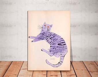 Andy Warhol Cat Art: Pop Art 'Sam' Canvas Print, Ready to Hang