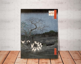 Hiroshige Utagawa Japanese Art Canvas Print: New Year's Eve Foxfires